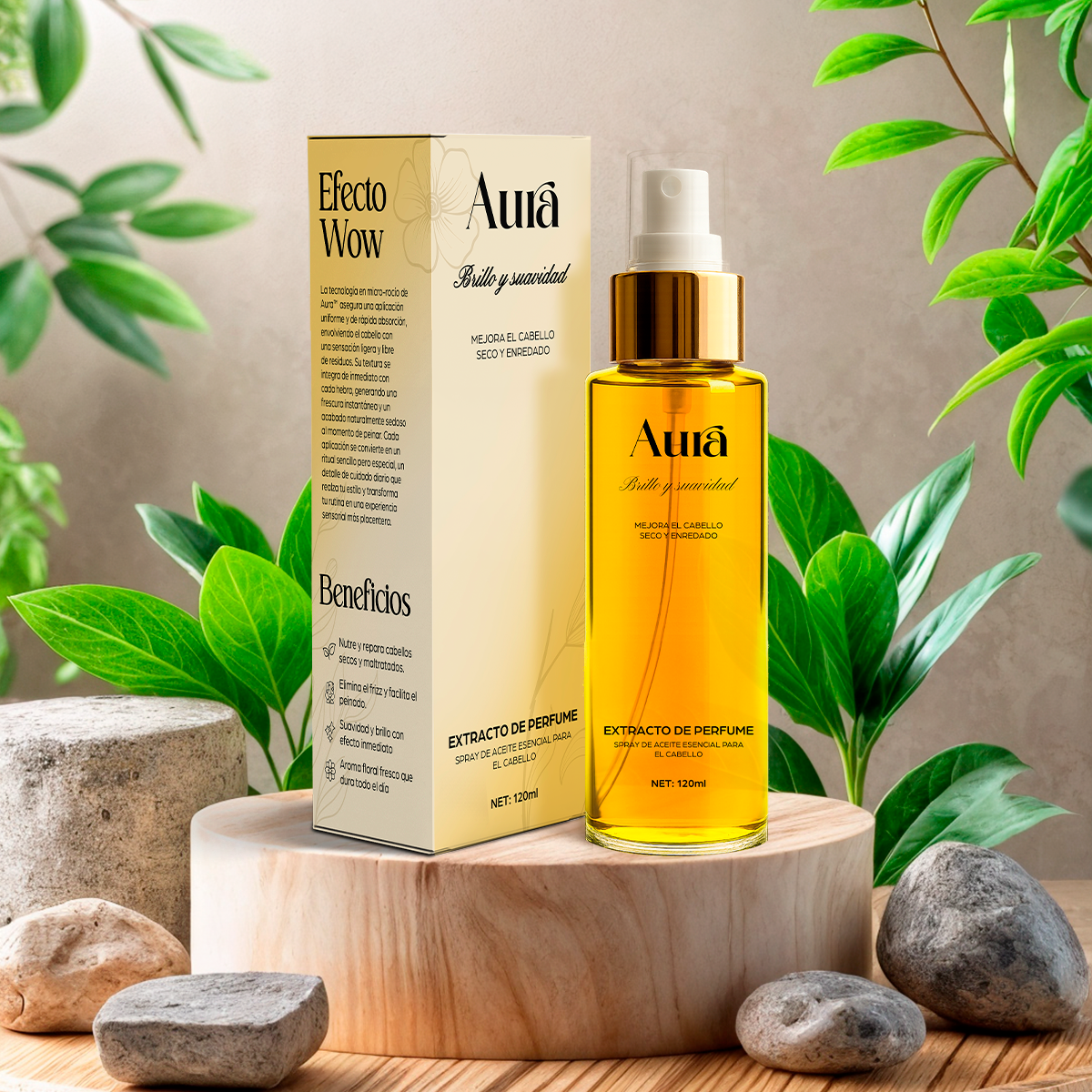 Spray de aceite para el cabello